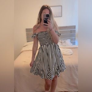 Small black and white striped dress